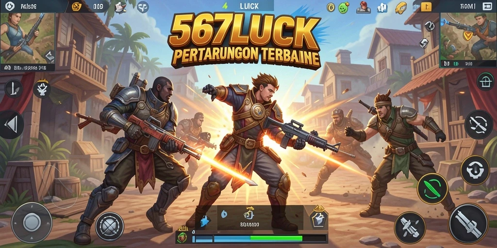Screenshot gameplay 567LUCK dengan aksi Battle Royale yang intens.