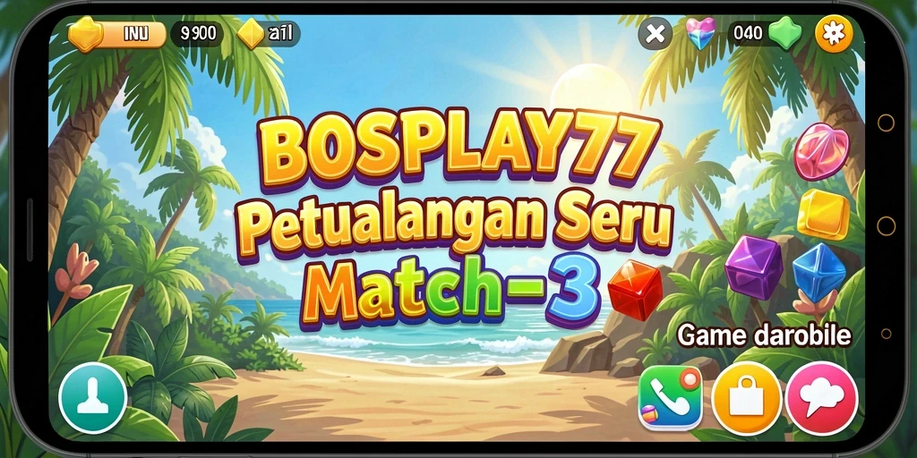 Tangkapan layar permainan <strong>BOSPLAY77</strong> menunjukkan gameplay yang seru dalam Match-3.