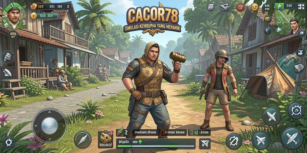Screenshot utama CACOR78 menampilkan gameplay simulasi yang mendalam dan interaktif.