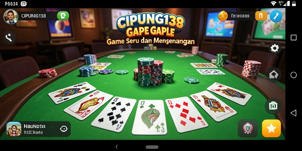Tampilan seru gameplay Gaple di CIPUNG138 dengan desain menarik.