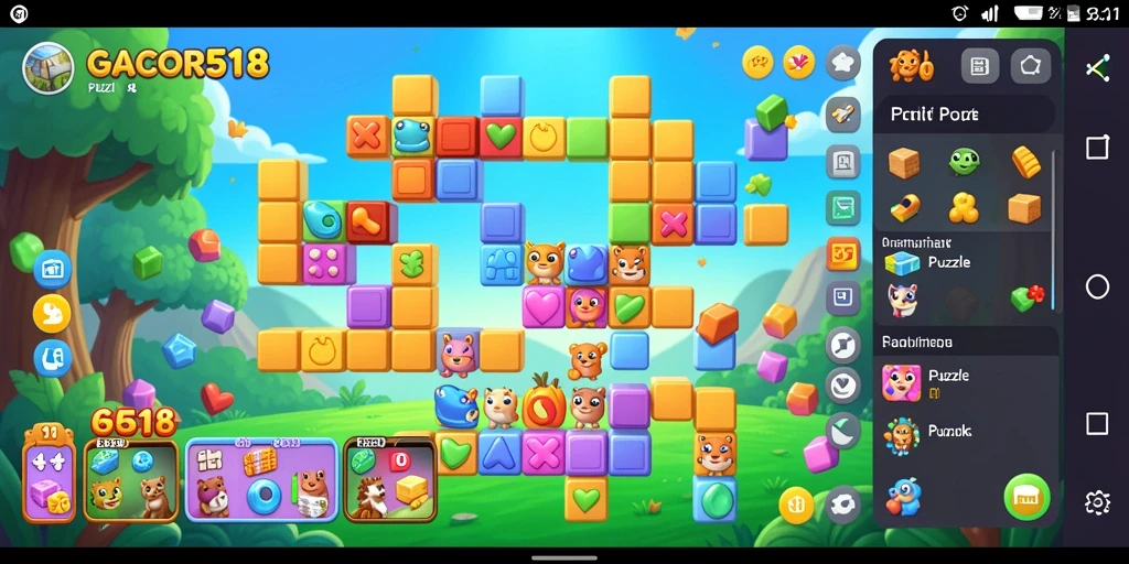 Tampilan gameplay menarik GACOR518 dengan tantangan Puzzle.