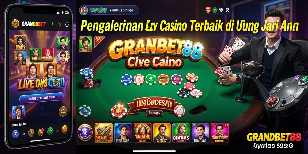 Tampilan gameplay interaktif dan dealer profesional di GRANDBET88.