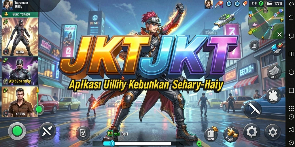 Screenshot utama JKTJKT menunjukkan tampilan aplikasi saat digunakan.