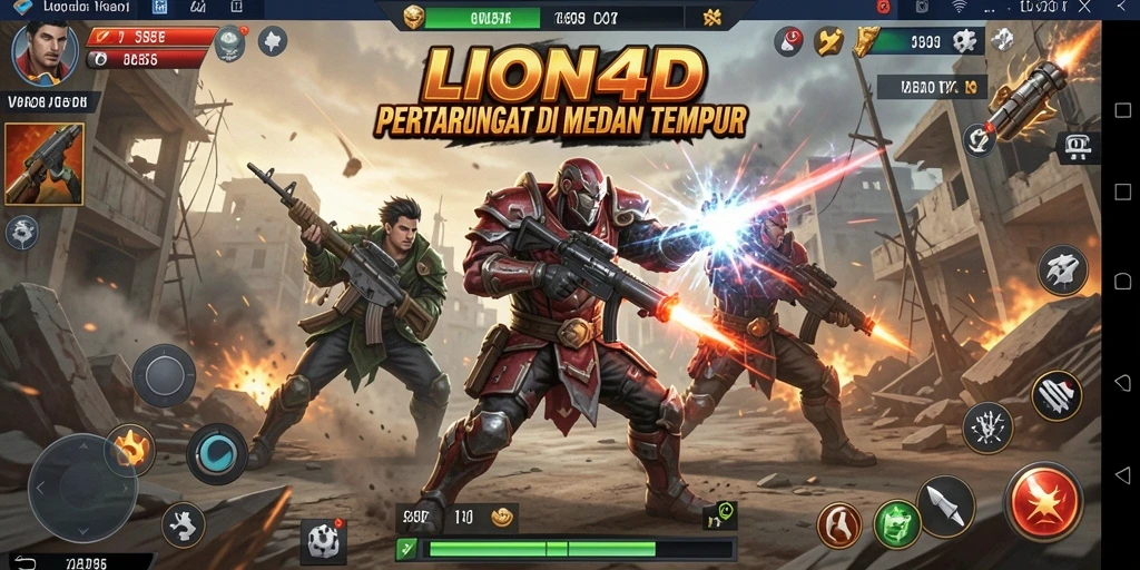 Gameplay LION4D yang seru dan mendebarkan saat bertarung.