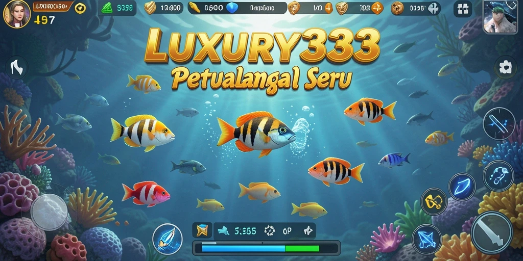Tampilan gameplay seru dalam LUXURY333 saat berburu ikan.