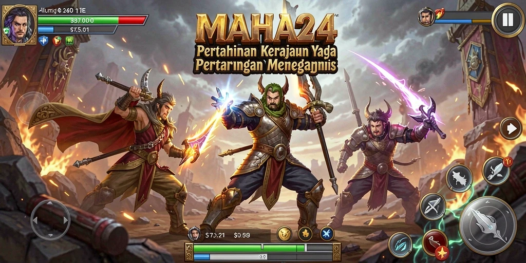 Tangkapan layar gameplay pertempuran Tower Defense yang seru di MAHA24.
