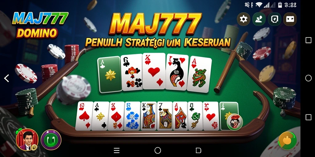 Screenshot gameplay Domino MAJ777 yang seru dan interaktif.