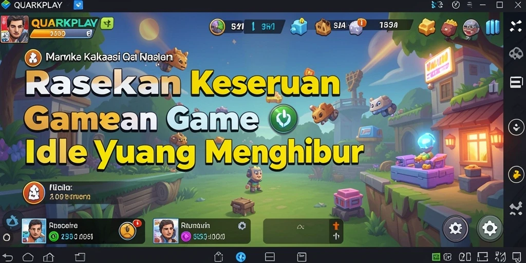 Screenshot fitur gameplay Idle QUARKPLAY yang menarik dan menawan.