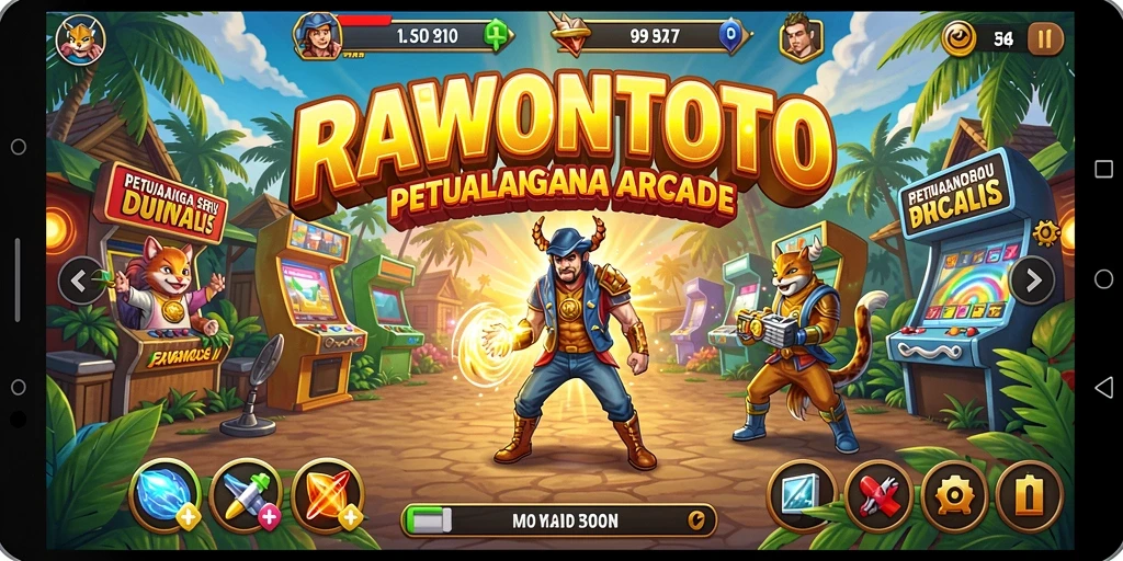 Menampilkan aksi seru dari gameplay RAWONTOTO yang menantang.