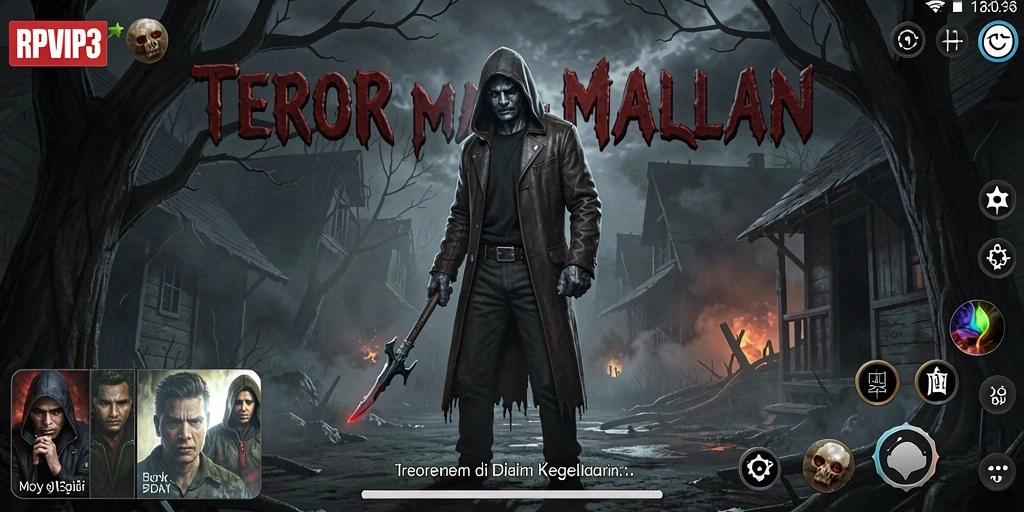 Gameplay menyeramkan RPVIP3 dengan atmosfer yang menakutkan.