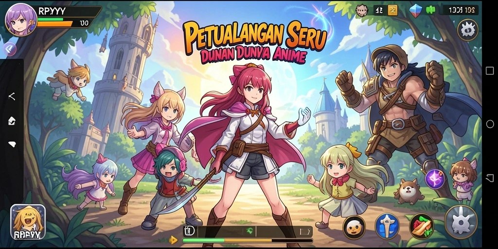 Screenshoot utama RPYYY menampilkan aksi seru dalam gameplay Anime.