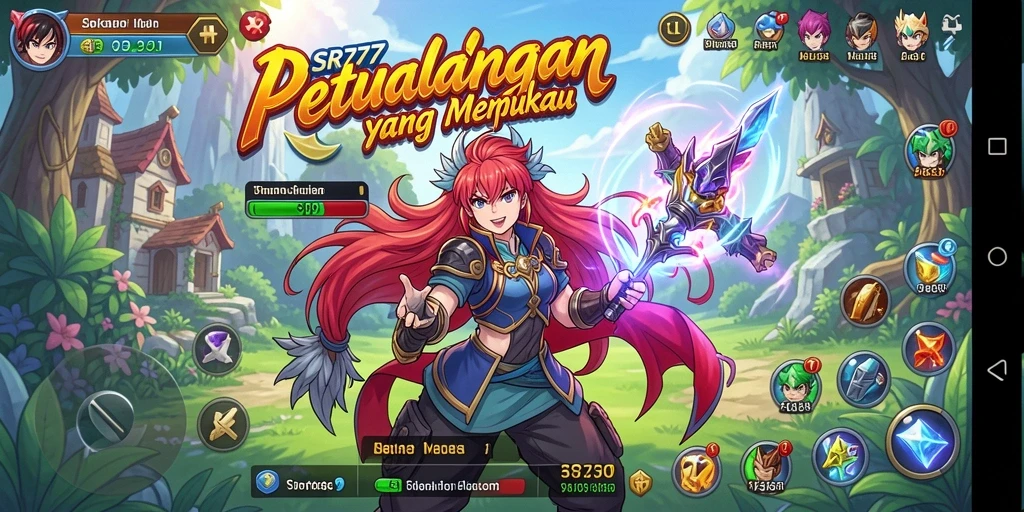 Screenshot gameplay SR777 menampilkan aksi pertarungan karakter Anime yang dramatis.